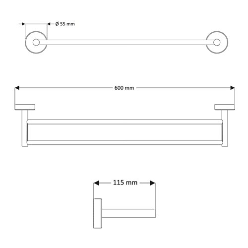 Dvojitý držák ručníků, nerez, povrch lesklý
(SLZD 11)