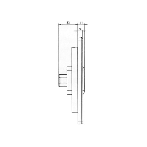 Tlačítko ovládací hranaté TEES, dvojité ovládání, černá matná