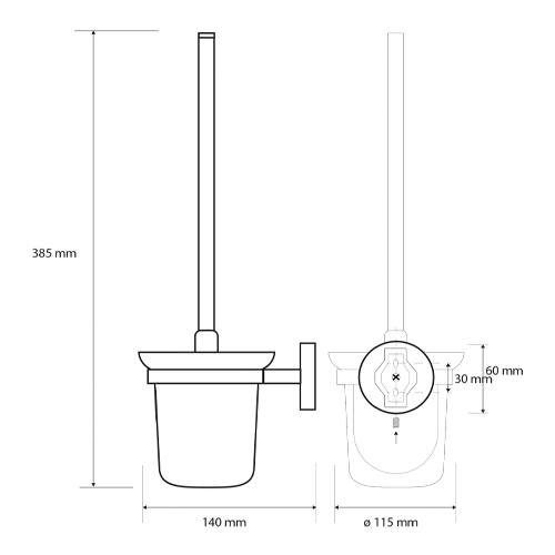 Štětka klozetová, miska sklo, ALFA