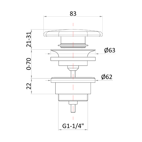 CLICK-CLACK ventil odtokový 5/4