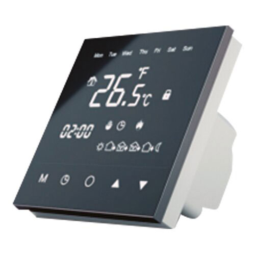 Termostat CU 550 dotykový LCD programovatelný s teplotním čidlem podlahy a interiéru, černý display