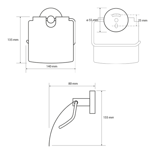 Držák toaletního papíru s krytem economy, OMEGA