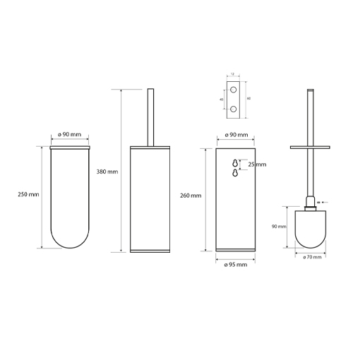 Štětka toaletní na postavení/zavěšení, WHITE