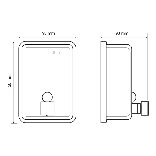 Dávkovač mýdla 500 ml; matt