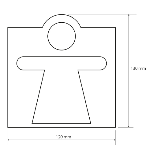 Ikona WC dámské, nerez lesk
