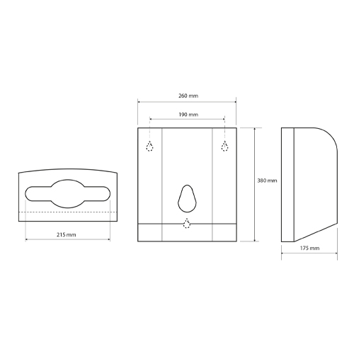 Zásobník na papírové ručníky skládané, plast bílý