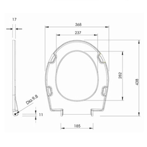 Sedátko klozetové, tvrdé, z Duroplastu, klouby kovové, REKORD