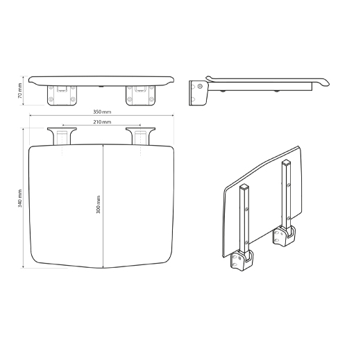 Sedátko sprchové 1, černé