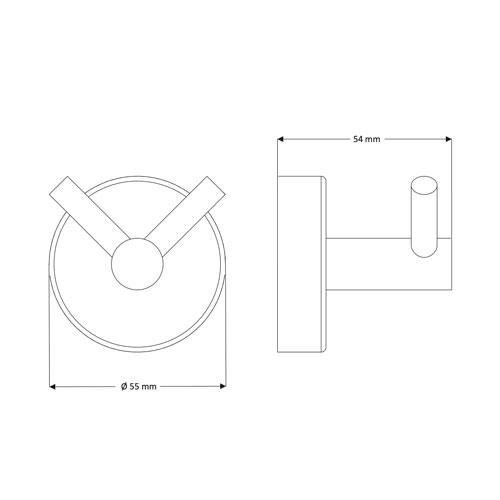 Dvojitý háček na ručníky, nerez, povrch černý matný
(SLZD 01N)