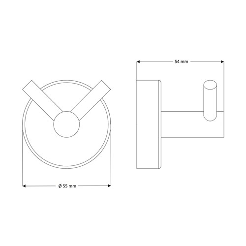 Dvojitý háček na ručníky, nerez, povrch lesklý
(SLZD 01)