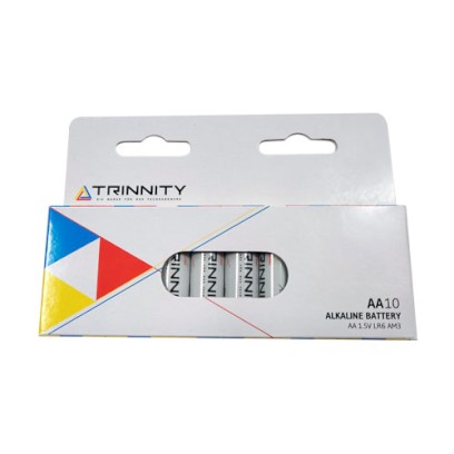 Baterie - alkalická AA, LR6, 1.5V, balení 10 kusů, TRINNITY
