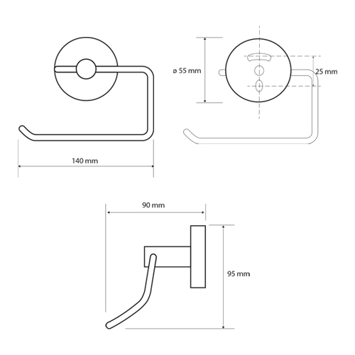 Držák toaletního papíru bez krytu, DARK