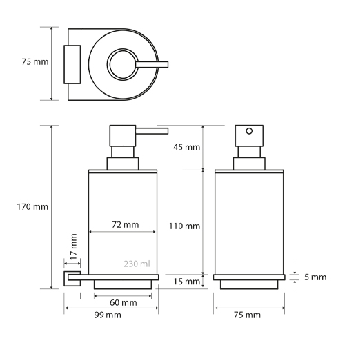Dávkovač tekutého mýdla, GALLA