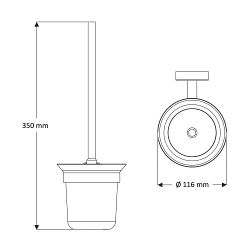 WC kartáč, nerez/sklo, povrch černý matný
(SLZD 24N)