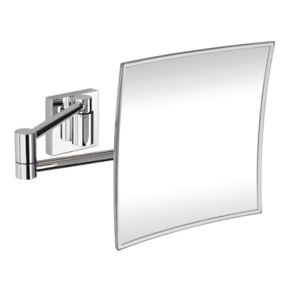 Zrcátko kosmetické, 5x zvětšovací, 215 mm, na rameni, hranaté, bez osvětlení, plastový kryt