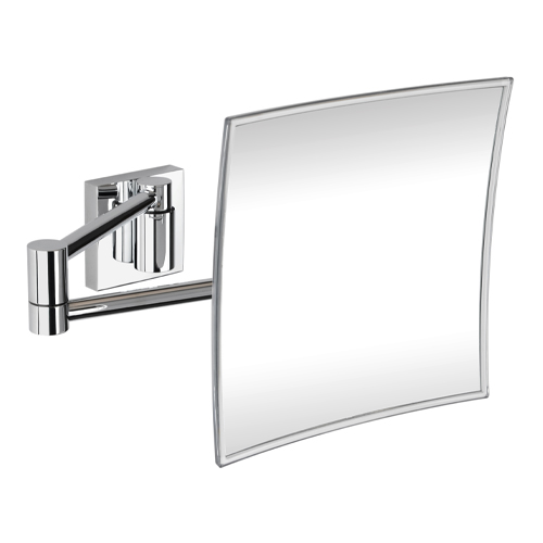 Zrcátko kosmetické, 5x zvětšovací, 215 mm, na rameni, hranaté, bez osvětlení, plastový kryt