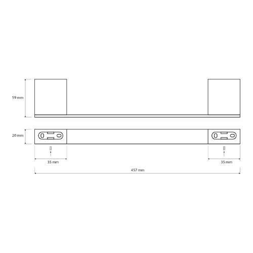 Držák ručníků 450 mm, VIA