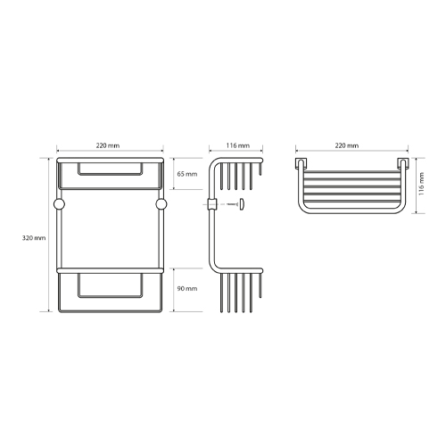 Polička do sprchy dvojitá, CYTRO