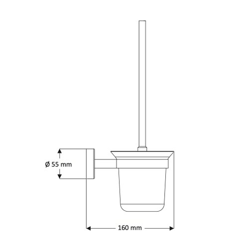 WC kartáč, nerez/sklo, povrch černý matný
(SLZD 24N)