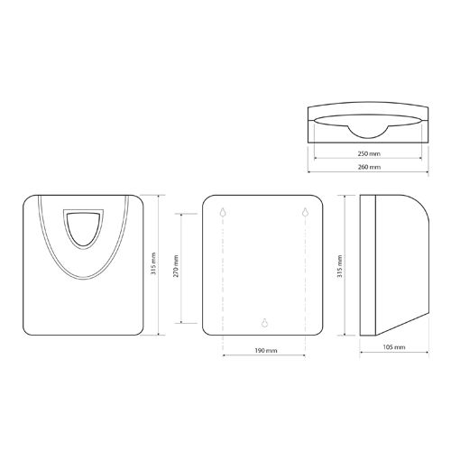 Zásobník na papírové ručníky, plast bílý