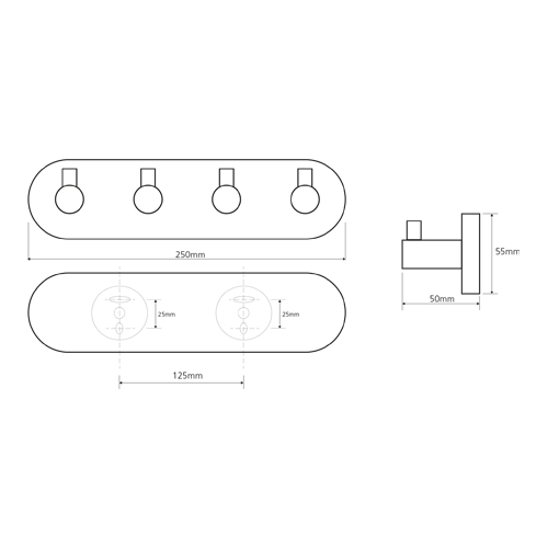 Čtyřháček 250x55x50 mm, OMEGA