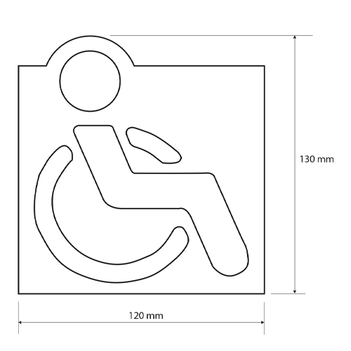 Ikona WC vozíčkář, nerez lesk