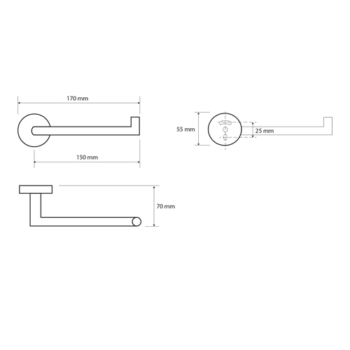 Držák toaletního papíru levostranný, DARK