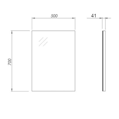 Zrcadlo 500 x 700 x 26 mm, TWINS