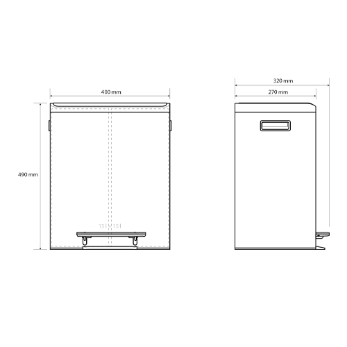 Koš odpadkový s víkem 15L+15L, 