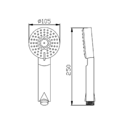 Růžice sprchová ruční , 2-funkční, chrom, design, SPRÁVNÁ TREFA