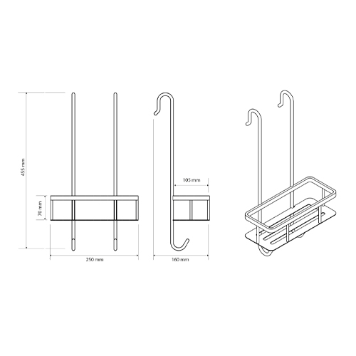 Polička do sprchy závěsná, CYTRO