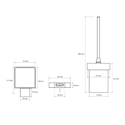 Štětka toaletní, miska sklo, NERO