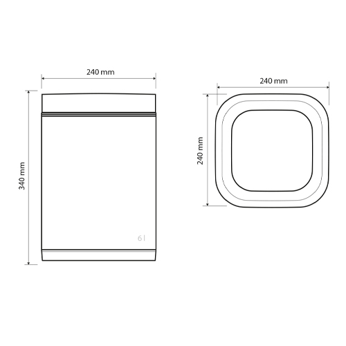 Koš odpadkový 9 l, bez víka, nerez mat