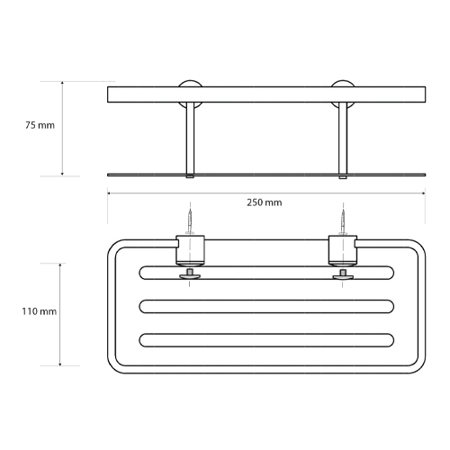 Polička do sprchy, 250 x 75 x 110 mm, CYTRO
