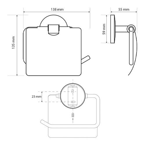 Držák toaletního papíru s krytem, ALFA