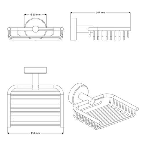 Mýdlenka, nerez, povrch lesklý
(SLZD 18)