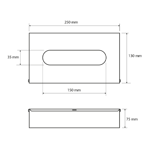 Box Kleenex 250x130x75 mm, lesk