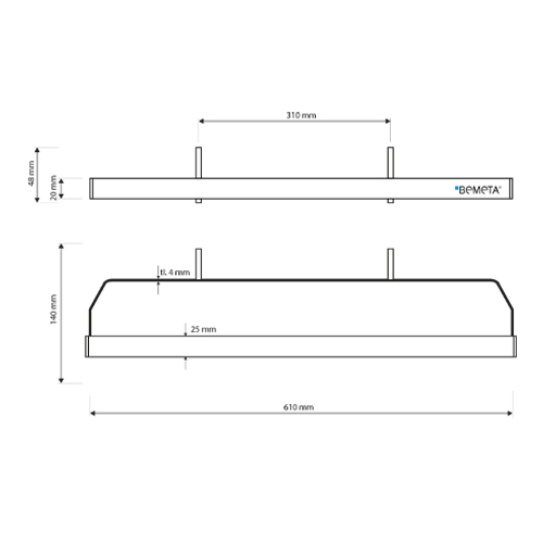 Držák ručníků na otopné těleso SINGLE, bílý, RAWELL