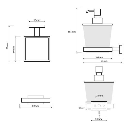 Dávkovač tekutého mýdla nástěnný, PLAZA