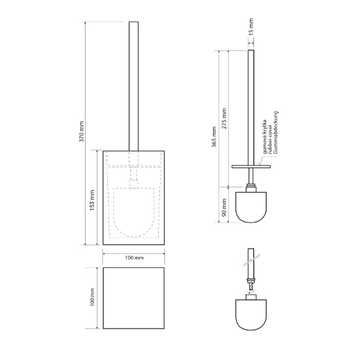 Štětka toaletní na postavení; béžová, VISTA