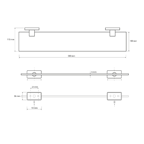 Polička skleněná, NIKI
