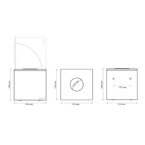 Zásobník na papírové kapesníky krychle, nerez lesk