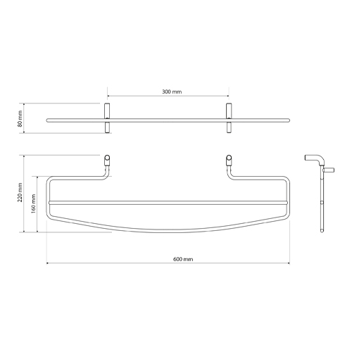 Držák ručníků na otopné těleso; chrom, RAWELL
