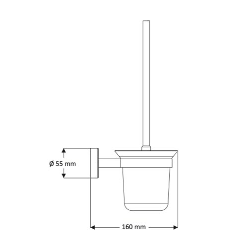 WC kartáč, nerez/sklo, povrch lesklý
(SLZD 24)