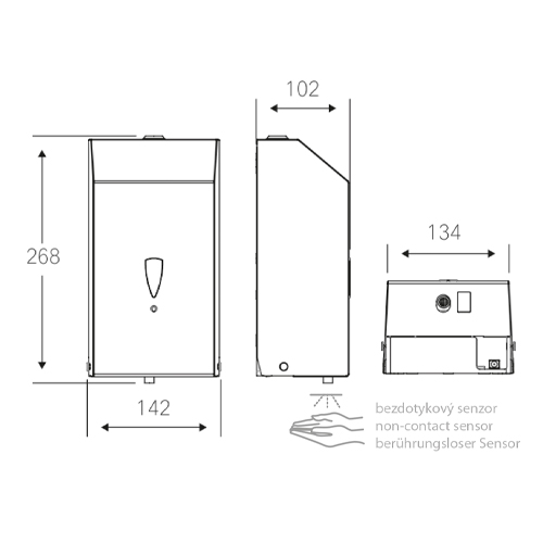 Dávkovač mýdla nebo dezinfekčního gelu  automatický