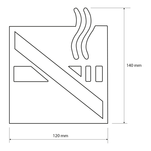 Ikona Kouření zakázáno, nerez mat