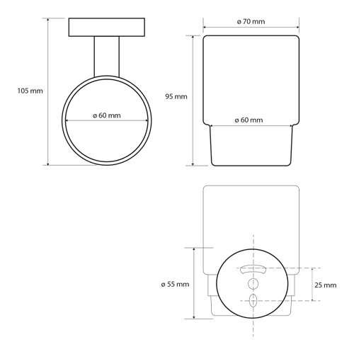 Držák kartáčků, sklo WHITE
