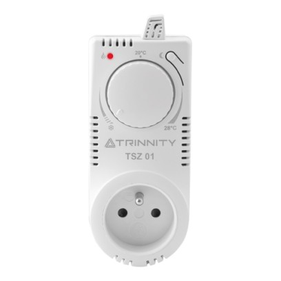 Zásuvka elektronická TRINNITY TSZ01 teplotně spínaná, 16A, automatický noční pokles teploty