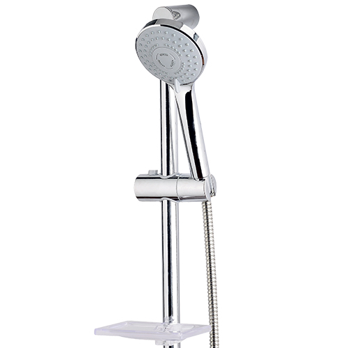 Souprava sprchová: sprcha masážní ruční 3 funkční, hadice 150cm kovová dvouzámková, tyč 60 cm, chrom, TRINNITY
