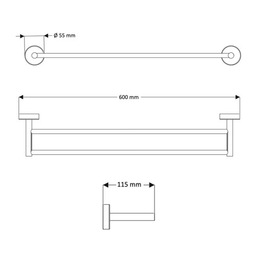 Dvojitý držák ručníků, nerez, povrch černý matný
(SLZD 11N)